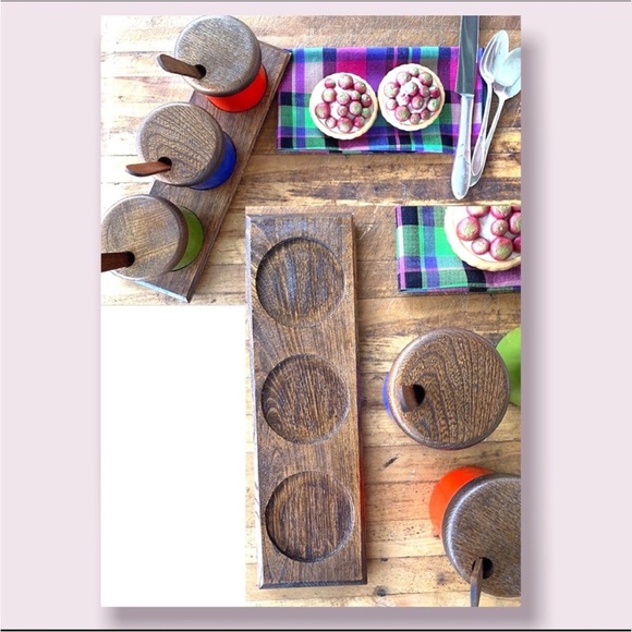 Mid Century Serving Condiment Caddy & Tray Set - Picture 9 of 10